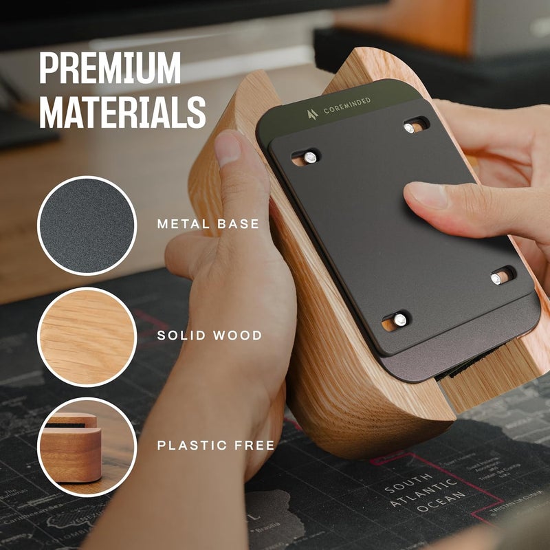 COREMINDED Adjustable Dual Vertical Laptop Stand for Desk, Wooden Laptop Holder, MacBook Pro Stand, Wood Mac Air Dock - Image 5